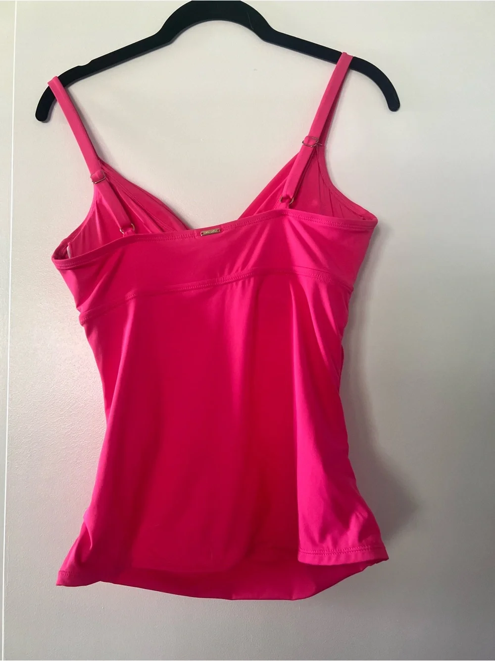 Anne Cole Hot Pink V-Neck Tankini Swim Top